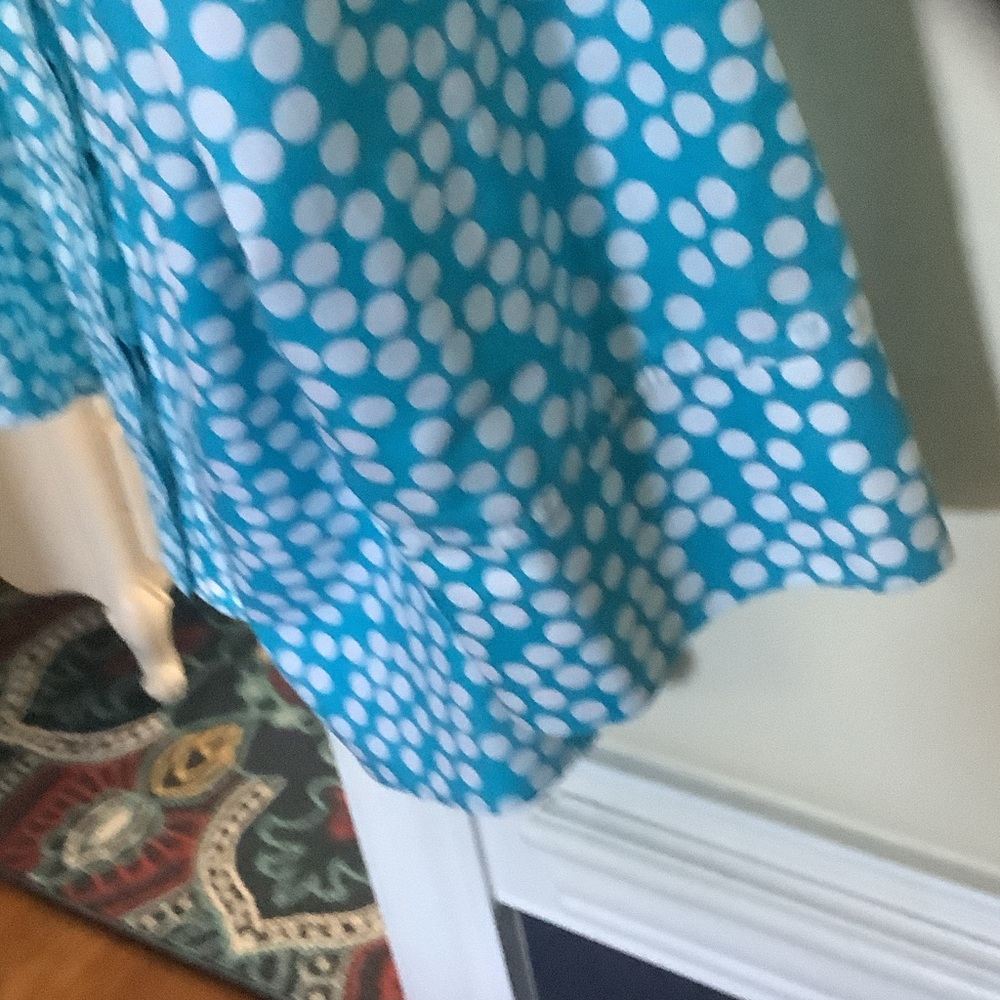 Chico's Turquoise and White Polka Dot Top - Picture 5 of 8
